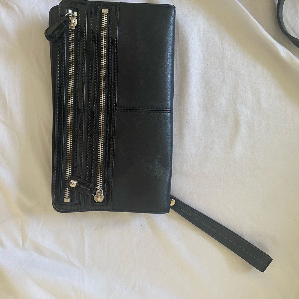 Vintage Coach zipper wallet Black leather